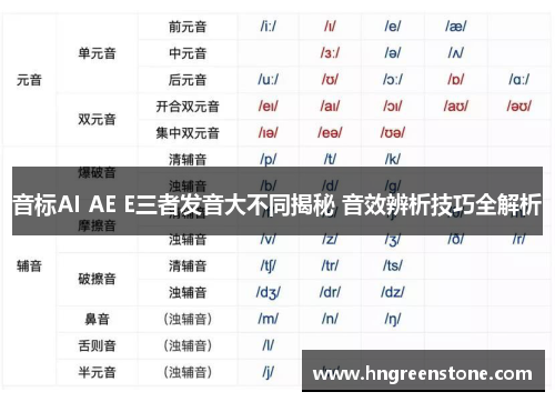 音标AI AE E三者发音大不同揭秘 音效辨析技巧全解析